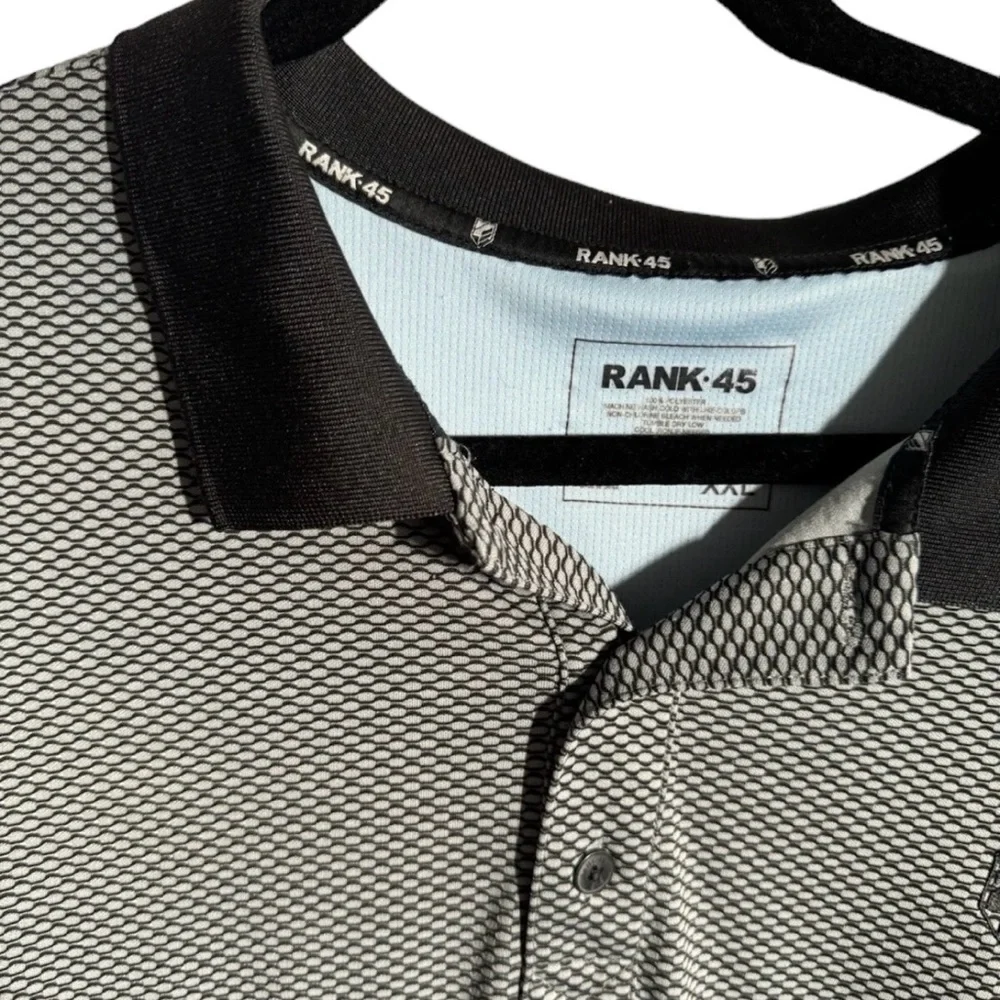 RANK‎ 45 Polo Shirt Mens XXLarge Woven Performace Collared Short Sleeve - Picture 8 of 9